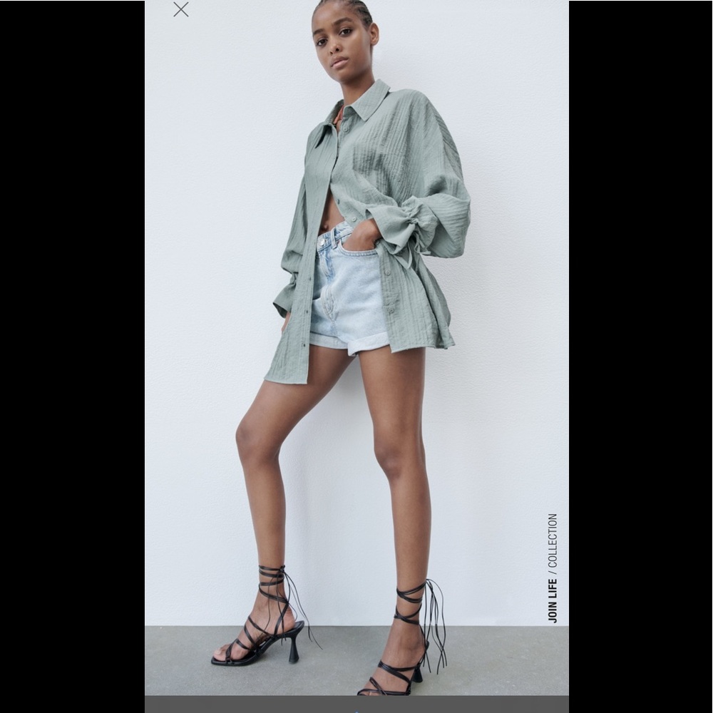 Zara Oversized Shirt with Open Back NWT